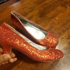 Wiz of Oz RED Sparkly girls dress heel shoe size 2